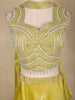 Lime Yellow Heavy Bead Embroidery Organza Lehenga Suit
