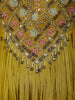 Lime Yellow Heavy Sequins and Beads Embroidered Design Chiffon Kaftan Style Gown