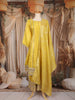 Lime Yellow Mirror and Zari Embroidered Design Silk Palazzo Suit