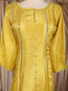 Lime Yellow Mirror and Zari Embroidered Design Silk Palazzo Suit