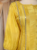Lime Yellow Mirror and Zari Embroidered Design Silk Palazzo Suit