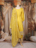 Lime Yellow Mirror and Zari Embroidered Design Silk Palazzo Suit