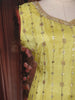 Lime Yellow Sequins Embroidered Design Tissue Straight Cut Salwar Suit