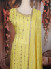 Lime Yellow Sequins Embroidered Design Tissue Straight Cut Salwar Suit
