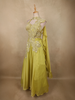 Lime Yellow Sequins and Beads Embroidered Design Georgette Party Wear Lehenga