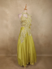 Lime Yellow Sequins and Beads Embroidered Design Georgette Party Wear Lehenga