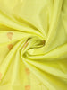 Lime Yellow Zari Butta Woven Design Pure Kanchipuram Silk Saree with Contrast Border