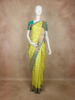 Lime Yellow Zari Butta Woven Design Pure Kanchipuram Silk Saree with Contrast Border