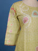 Lime Green Geometric Printed Cotton Salwar Suit Set - Diadem