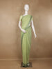 Lime Green Sequins Design Satin Saree - Diadem