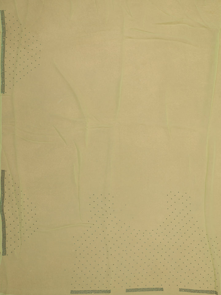 Lime Green Sequins Design Satin Saree - Diadem