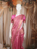 Lotus Pink Geometric Zari Woven Design Pure Kanchipuram Silk Saree with Matching Zari Border