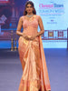 Luminous Peach Pink Floral Vine Zari Woven Design Pure Kanchipuram Silk Saree with Matching Zari Border