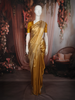 Luxury Antique Gold Zari Woven Design Pure Kanchipuram Silk Saree with Zari Border