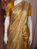 Luxury Antique Gold Zari Woven Design Pure Kanchipuram Silk Saree with Zari Border