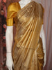 Luxury Antique Gold Zari Woven Design Pure Kanchipuram Silk Saree with Zari Border