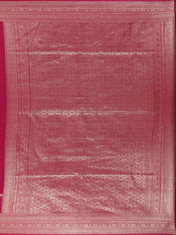 Magenta Bird Design Raw Silk Saree - Diadem