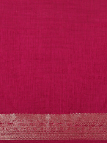 Magenta Bird Design Raw Silk Saree - Diadem