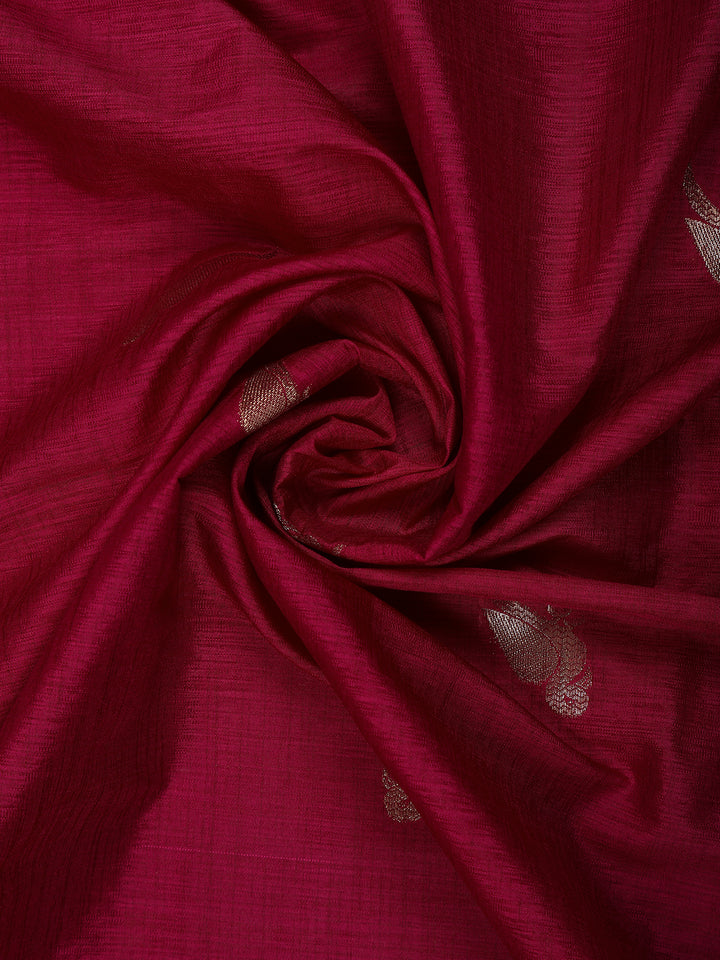 Magenta Bird Design Raw Silk Saree - Diadem