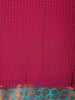 Magenta Pink Checked Mysore Silk Saree With Turquoise Zari Border
