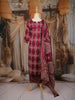 Magenta Geometric Printed Cotton Salwar Suit with Matching Dupatta