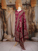 Magenta Geometric Printed Cotton Salwar Suit with Matching Dupatta
