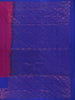 Magenta Paisley Woven Soft Silk Saree with Contrast Royal Blue Border