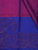 Magenta Paisley Woven Soft Silk Saree with Contrast Royal Blue Border