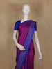 Magenta Paisley Woven Soft Silk Saree with Contrast Royal Blue Border