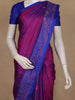 Magenta Paisley Woven Soft Silk Saree with Contrast Royal Blue Border