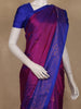 Magenta Paisley Woven Soft Silk Saree with Contrast Royal Blue Border