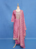 Magenta Pink Butta Design Semi Silk Anarkali Salwar Suit