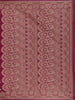 Magenta Pink Floral Design Silk Cotton Saree - Diadem