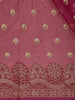 Magenta Pink Floral Design Silk Cotton Saree - Diadem