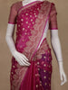 Magenta Pink Floral Design Silk Cotton Saree - Diadem