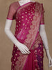 Magenta Pink Floral Design Silk Cotton Saree - Diadem