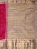 Magenta Pink Leaf Butta Zari Woven Design Pure Kanchipuram Silk Saree with Contrast Varisai Pattu Border