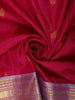 Magenta Pink Leaf Butta Zari Woven Design Pure Kanchipuram Silk Saree with Contrast Varisai Pattu Border
