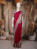 Magenta Pink Leaf Butta Zari Woven Design Pure Kanchipuram Silk Saree with Contrast Varisai Pattu Border