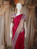 Magenta Pink Leaf Butta Zari Woven Design Pure Kanchipuram Silk Saree with Contrast Varisai Pattu Border
