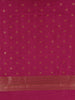 Magenta Pink Leaf Design Tussar Silk Saree - Diadem