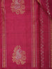 Magenta Pink Paisley And Floral Design Kanchipuram Silk Saree with Solid Border