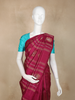 Magenta Pink Paisley And Floral Design Kanchipuram Silk Saree with Solid Border