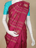 Magenta Pink Paisley And Floral Design Kanchipuram Silk Saree with Solid Border