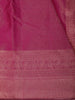 Magenta Pink Solid Woven Design Pure Kanchipuram Silk Saree with Zari Border