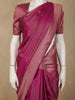 Magenta Pink Solid Woven Design Pure Kanchipuram Silk Saree with Zari Border