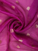 Magenta Purple Butta Woven Design Chiffon Designer Saree Contrast Border