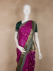 Magenta Purple Butta Woven Design Chiffon Designer Saree Contrast Border