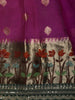 Magenta Purple Butta Zari Woven Design Pure Banarasi Saree with Designer Border