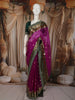 Magenta Purple Butta Zari Woven Design Pure Banarasi Saree with Designer Border